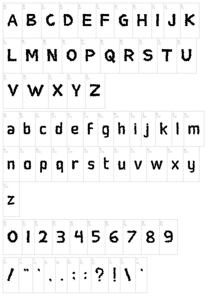 Social Monster font map
